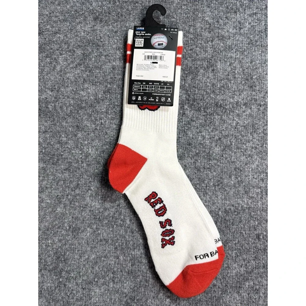 For Bare Feet Boston Red Sox Crew Socks – Men’s 10–13 – Licensed MLB – NWT